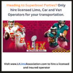 Going to a Super Bowl Party this Weekend? Only Hire a licensed car, van, or limo operator to get you there and back safely